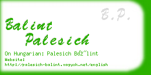 balint palesich business card